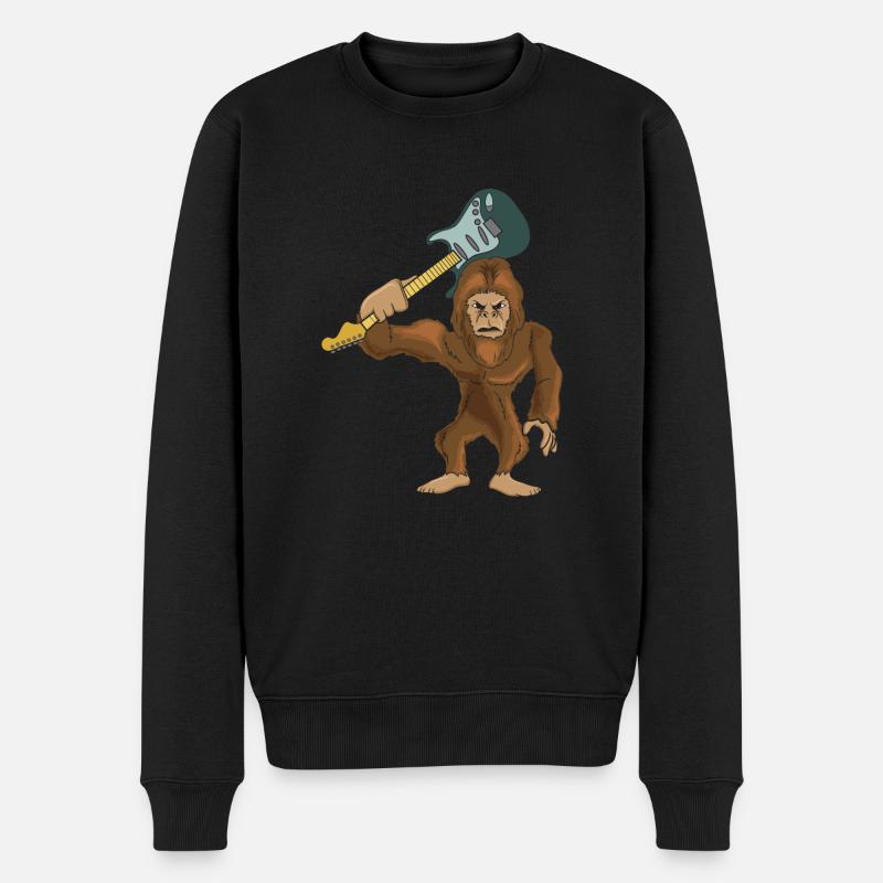 Gitarrist - Männer Premium Bio Pullover - Schwarz