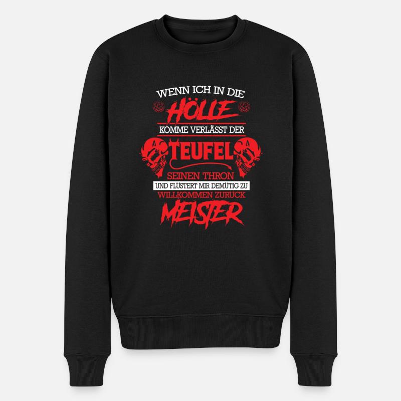 Hölle Verlässt Teufel Thron Satanist 666 - Männer Premium Bio Pullover - Schwarz