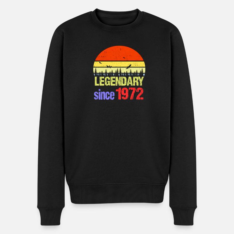 legendary 1972 - Männer Premium Bio Pullover - Schwarz