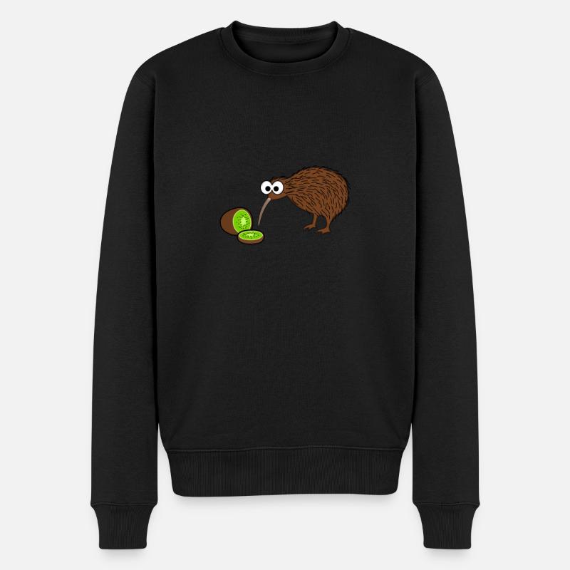 Kiwi Vogel Neuseeland Lustig - Männer Premium Bio Pullover - Schwarz