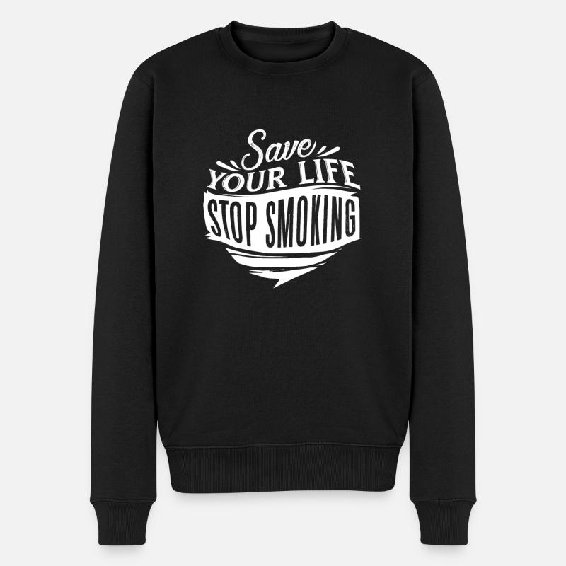 Rauchen Aufhören Raucher - Männer Premium Bio Pullover - Schwarz