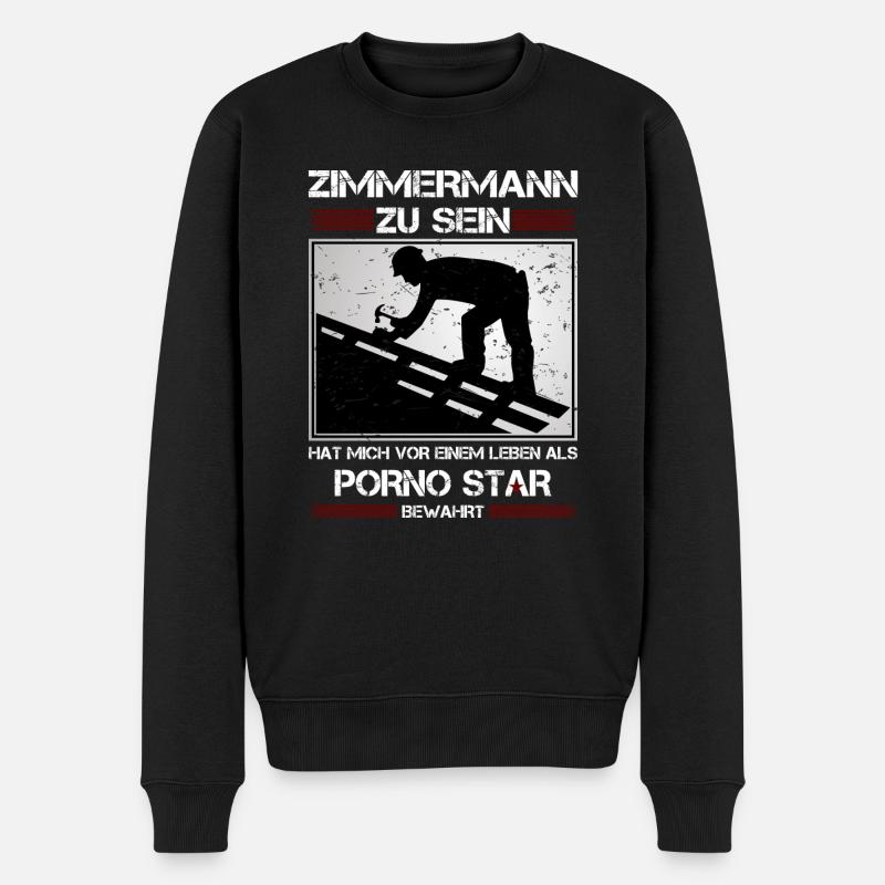 ZIMMERMANN ZU SEIN.... - Männer Premium Bio Pullover - Schwarz