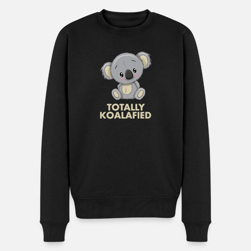 Koala - total koalafied - Männer Premium Bio Pullover - Schwarz