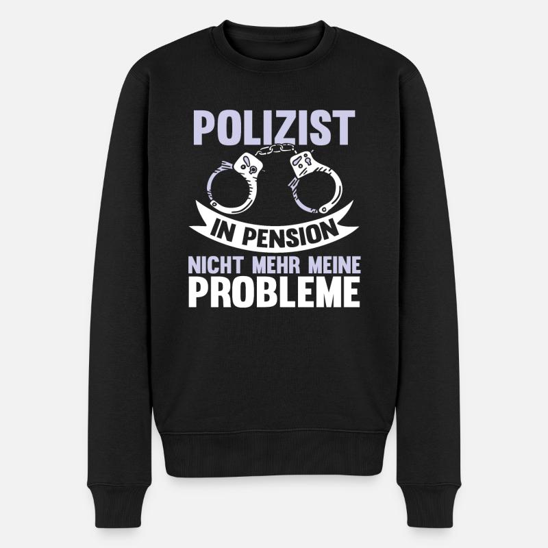 Lustig Polizei Rente Polizist Spruch Geschenk - Männer Premium Bio Pullover - Schwarz