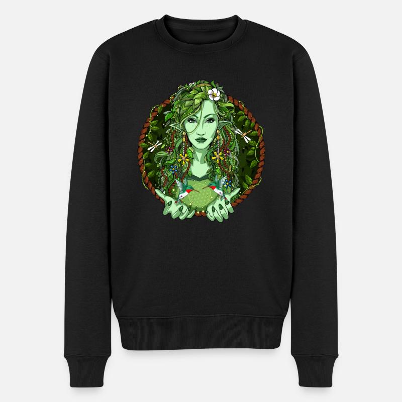 Ayahuasca Pflanzengeist - Männer Premium Bio Pullover - Schwarz