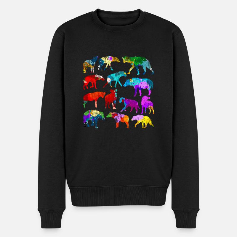 Hyäne Afrika Savanne - Männer Premium Bio Pullover - Schwarz
