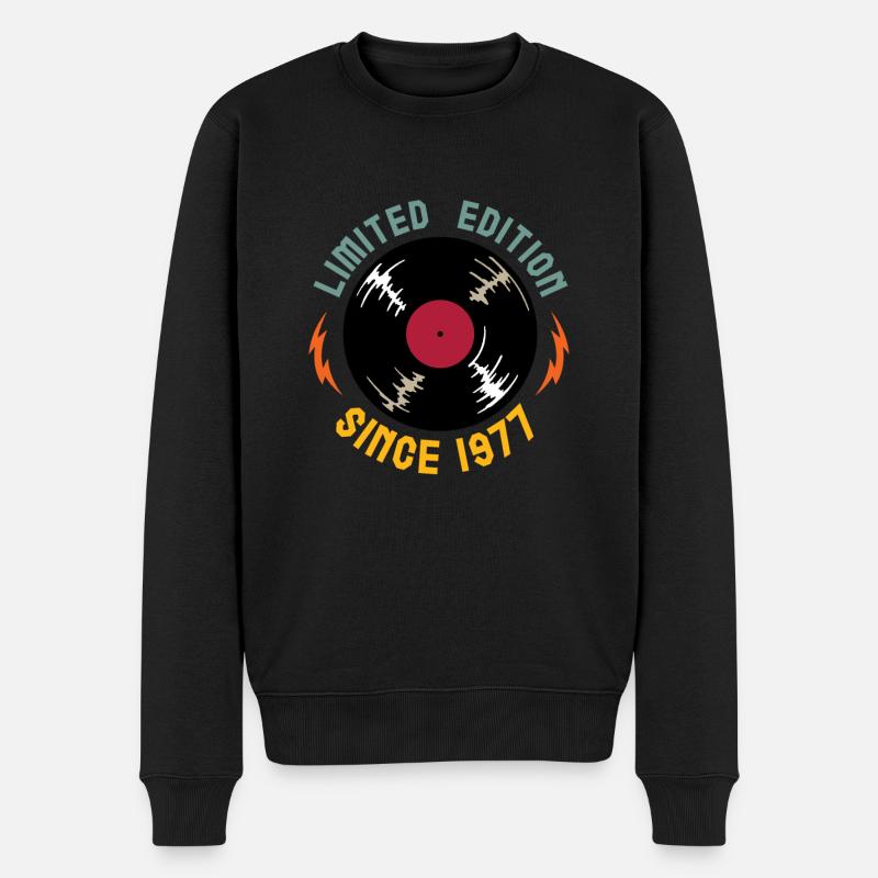 1977 Retro - Männer Premium Bio Pullover - Schwarz