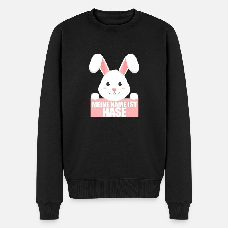 MEIN NAME IST HASE - Männer Premium Bio Pullover - Schwarz