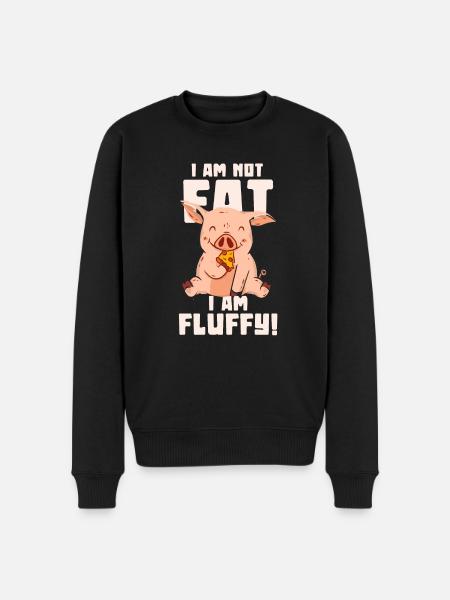 I'm not fat I'm fluffy! - Piggy - Men's Premium Organic Jumper - black