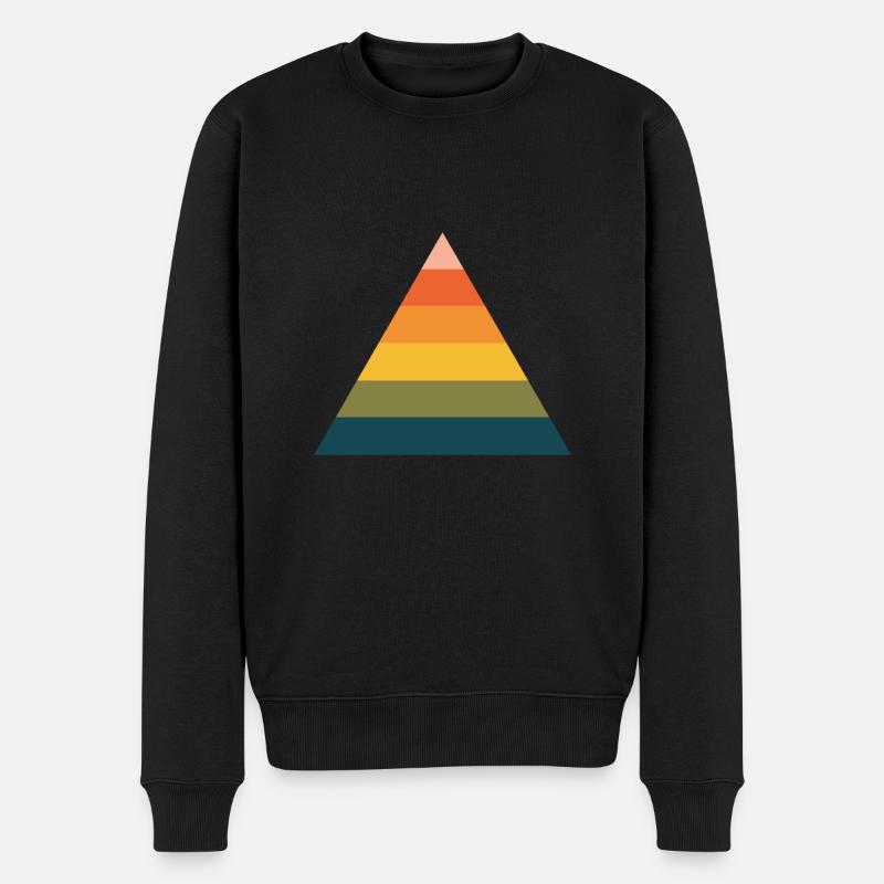 Regenbogenpyramide - Männer Premium Bio Pullover - Schwarz
