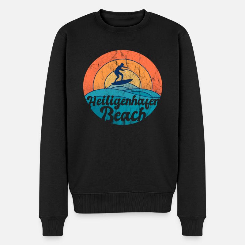 Heiligenhafen Strand Urlaub Souvenir Geschenk - Männer Premium Bio Pullover - Schwarz