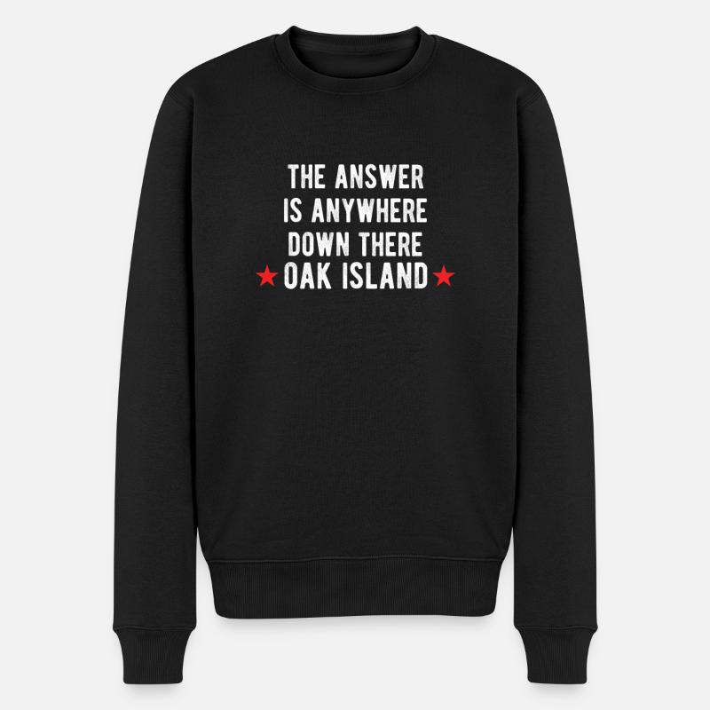 OAK ISLAND : the answer - Männer Premium Bio Pullover - Schwarz