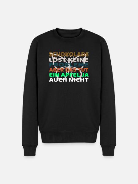 Schokolade löst keine Probleme - Männer Premium Bio Pullover - Schwarz