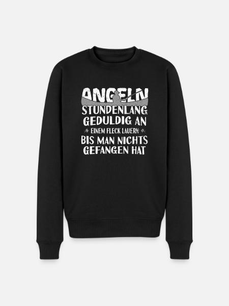 Angeln - Männer Premium Bio Pullover - Schwarz