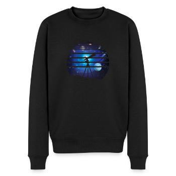Astronome astronomie nerd télescope galaxie solaire - Pull Premium bio Homme - noir - Devant - Nico (187cm)