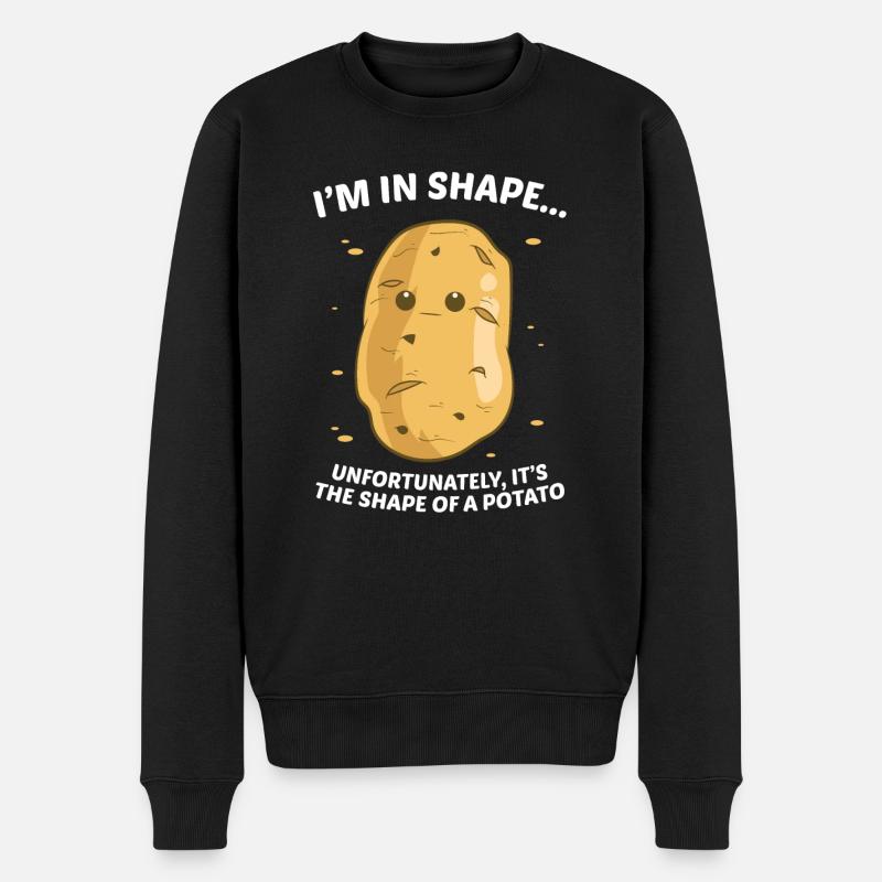 Ich bin in Form einer Kartoffel - Männer Premium Bio Pullover - Schwarz