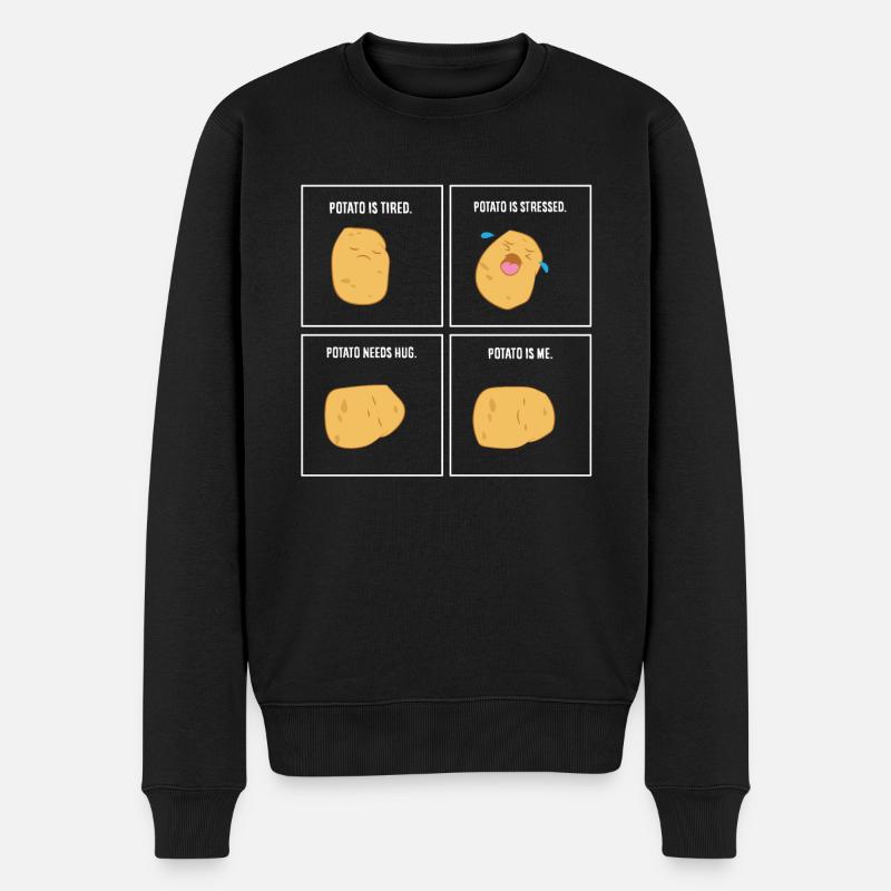 Ich bin eine Kartoffel - Männer Premium Bio Pullover - Schwarz