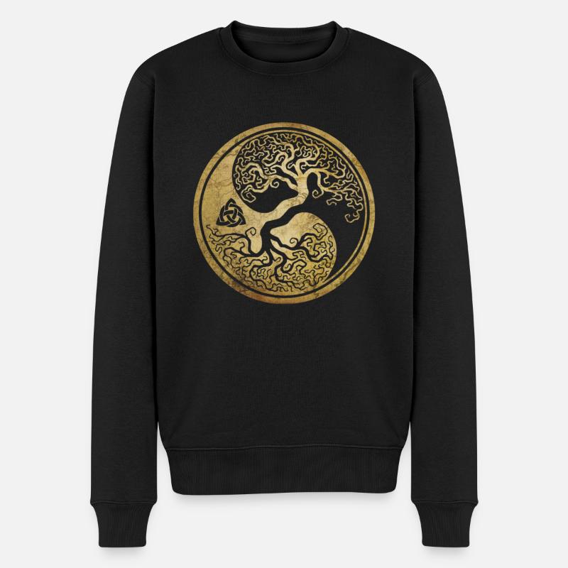 Wikinger Viking Valhalla Odin Thor Nordmann Skal - Männer Premium Bio Pullover - Schwarz