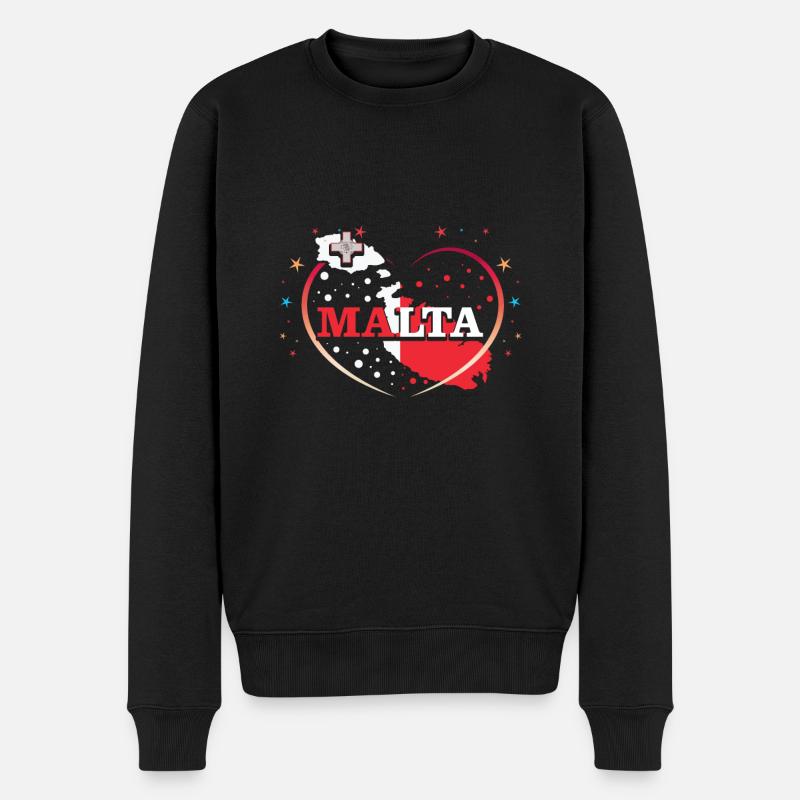 Malta - Männer Premium Bio Pullover - Schwarz