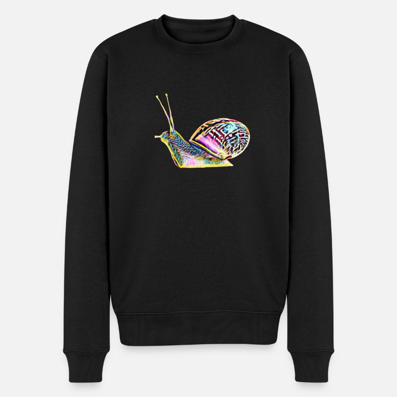 Schnecke - Männer Premium Bio Pullover - Schwarz