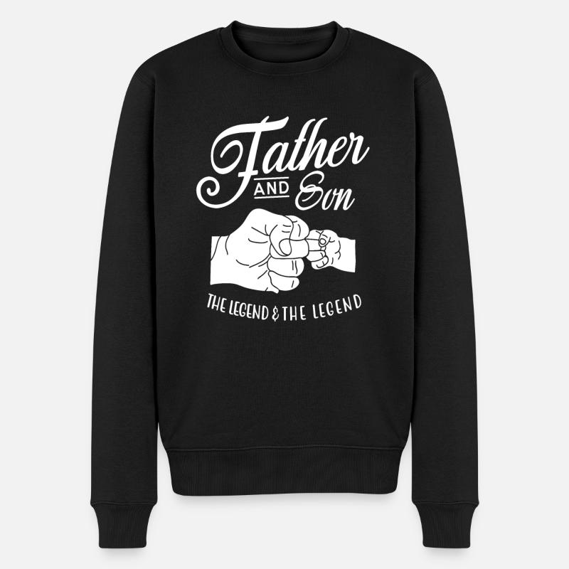 père et fils - Pull Premium bio Homme - noir