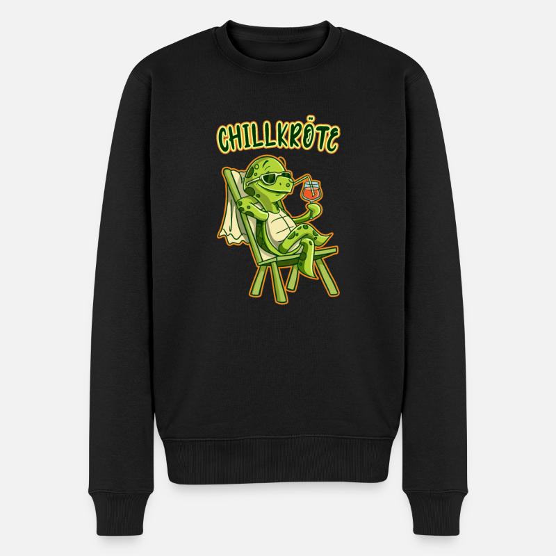 Chillkröte Chilling Schildkröte Wortspiel Humor - Männer Premium Bio Pullover - Schwarz