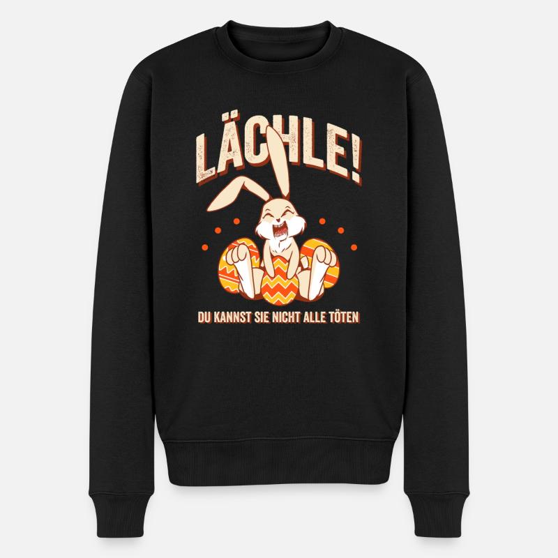 Lächle! du kannst sie nicht alle töten - Männer Premium Bio Pullover - Schwarz
