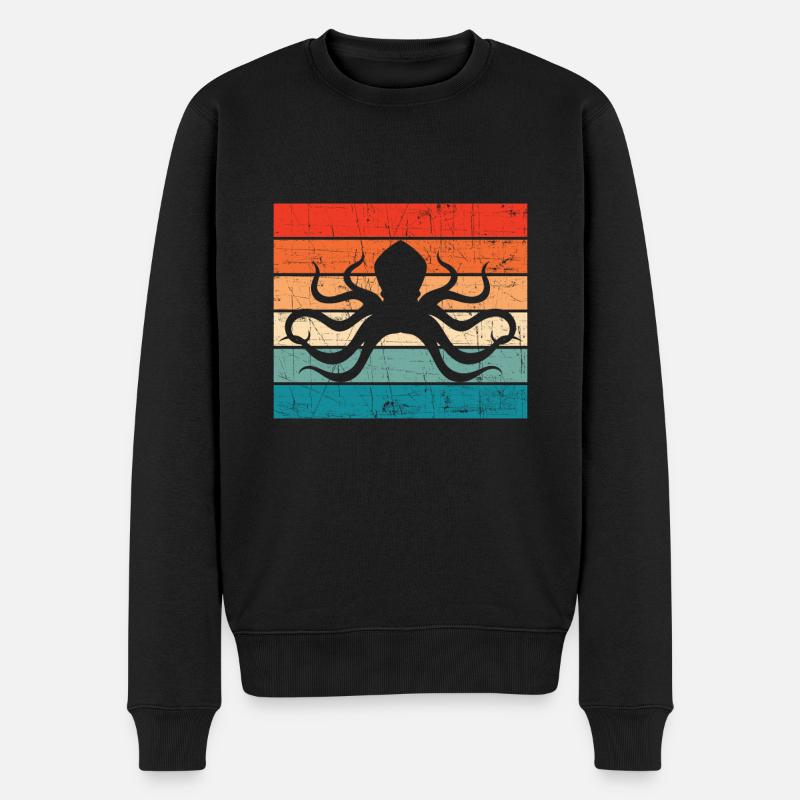 Silhouette Of Octopus - Männer Premium Bio Pullover - Schwarz