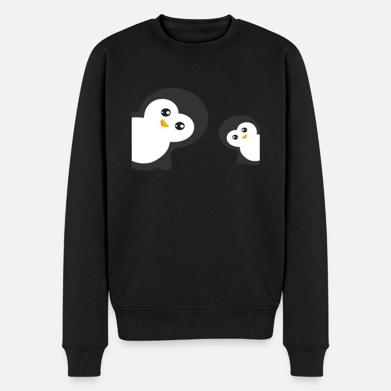 Pinguin - Männer Premium Bio Pullover - Schwarz