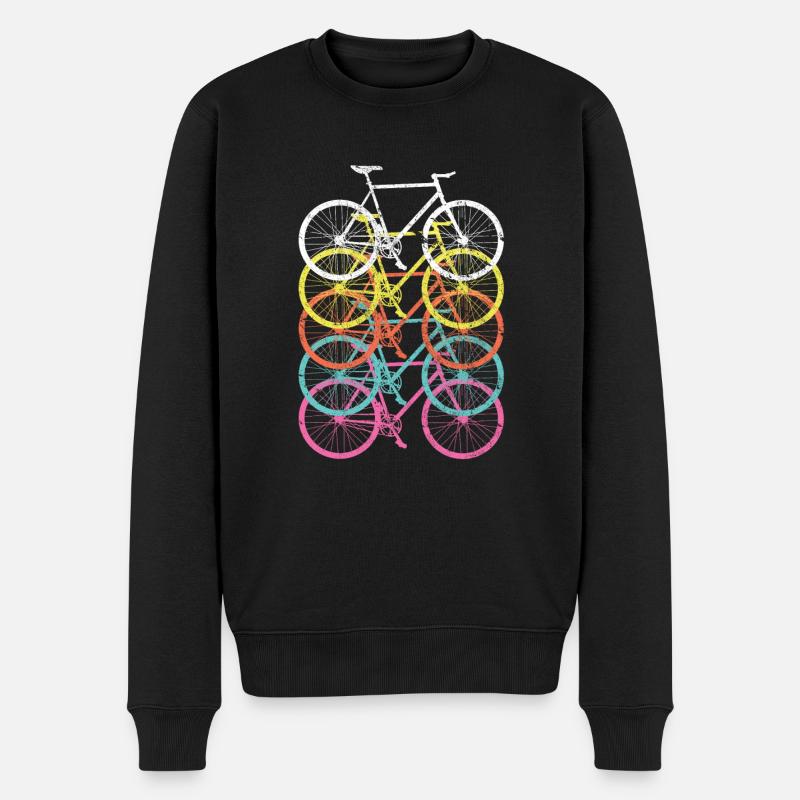 Retro Vintage Cycling - Männer Premium Bio Pullover - Schwarz