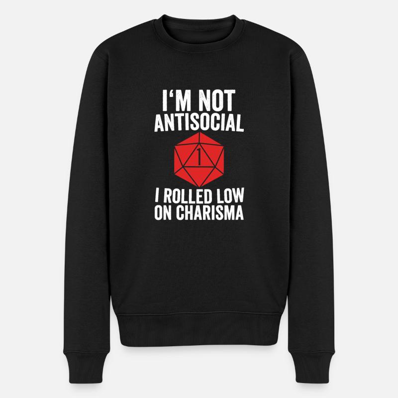 -Spieler antisozial - Männer Premium Bio Pullover - Schwarz