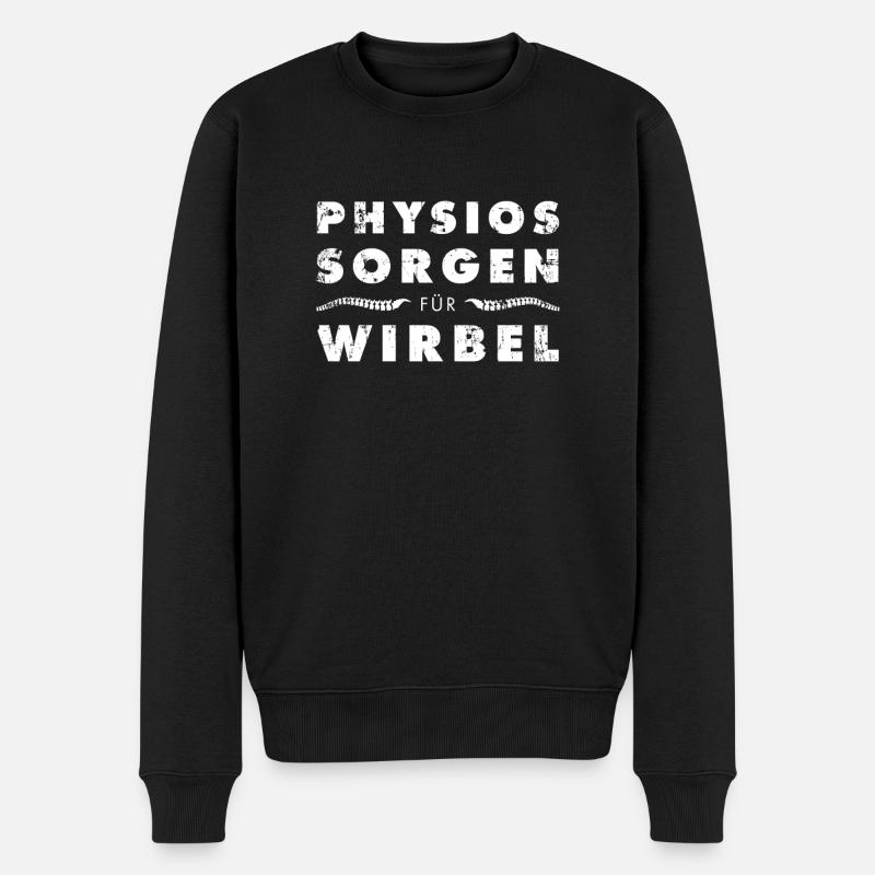 Physiotherapie Ausbildung Spruch Krankengymnastik - Männer Premium Bio Pullover - Schwarz