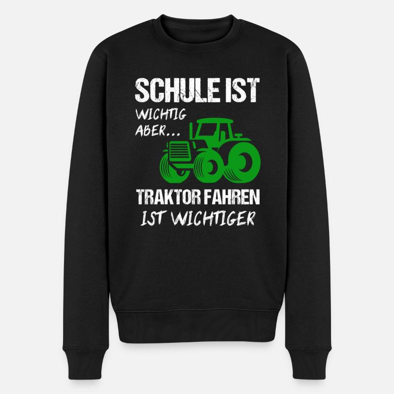 Traktor Trecker Traktoren Geschenk - Männer Premium Bio Pullover - Schwarz
