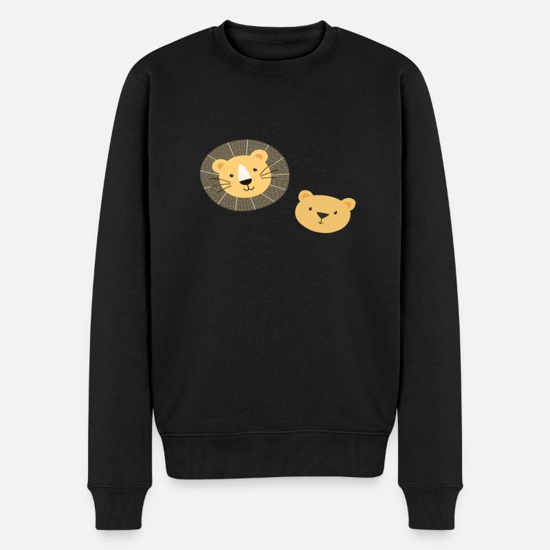 Löwe - Männer Premium Bio Pullover - Schwarz