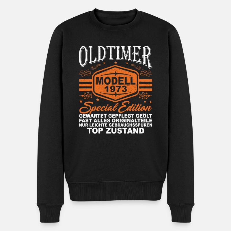 Oldtimer Modell 1973 - 48. Geburtstag - Männer Premium Bio Pullover - Schwarz
