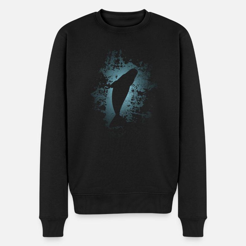 Aileron de cachalot sous l'eau - Pull Premium bio Homme - noir