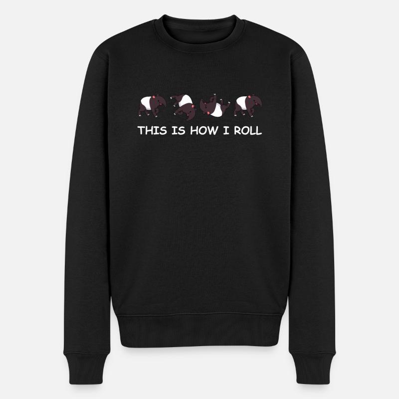 Schabracken-Tapir Tshirt This Is How I Roll Tapir - Männer Premium Bio Pullover - Schwarz