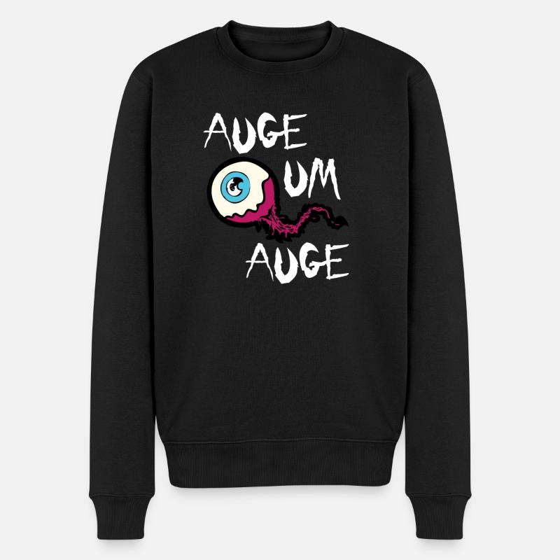 Auge um Auge - Männer Premium Bio Pullover - Schwarz