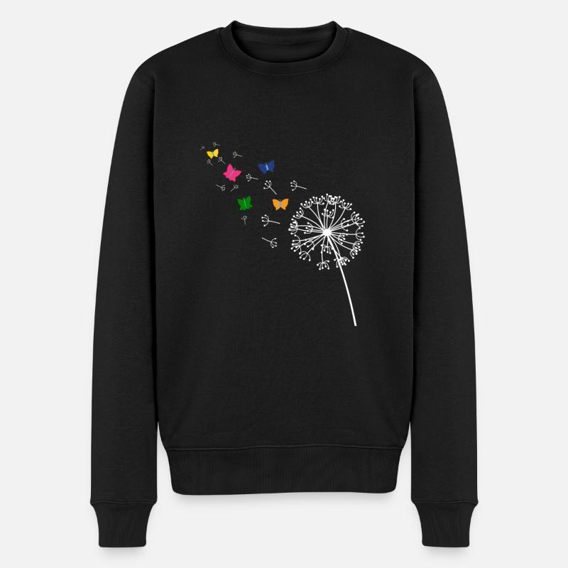 Pusteblume - Männer Premium Bio Pullover - Schwarz