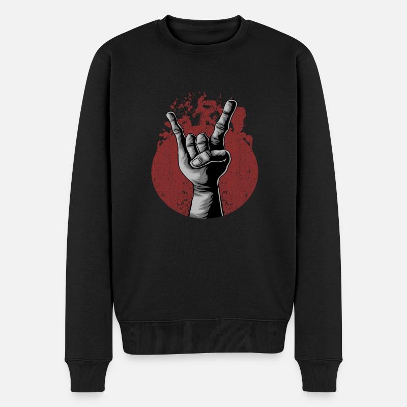 Hardrock geschenk - Männer Premium Bio Pullover - Schwarz