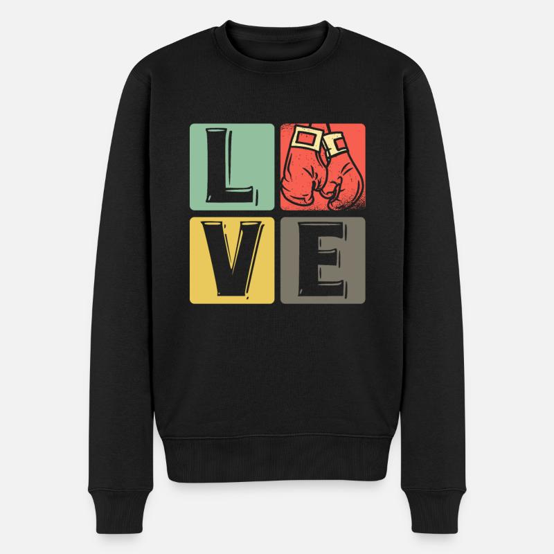 Boxe - Amour - Pull Premium bio Homme - noir