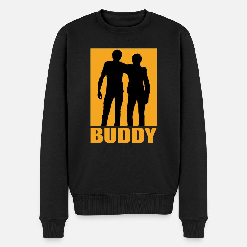 Buddy Design - Männer Premium Bio Pullover - Schwarz