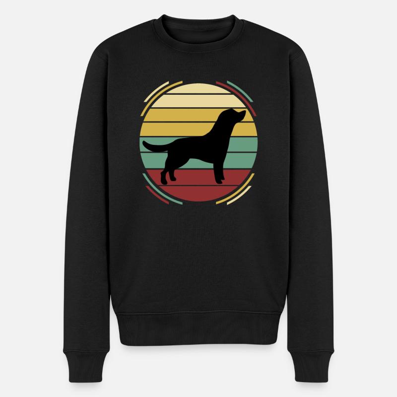 Labrador chien rétro - Pull Premium bio Homme - noir