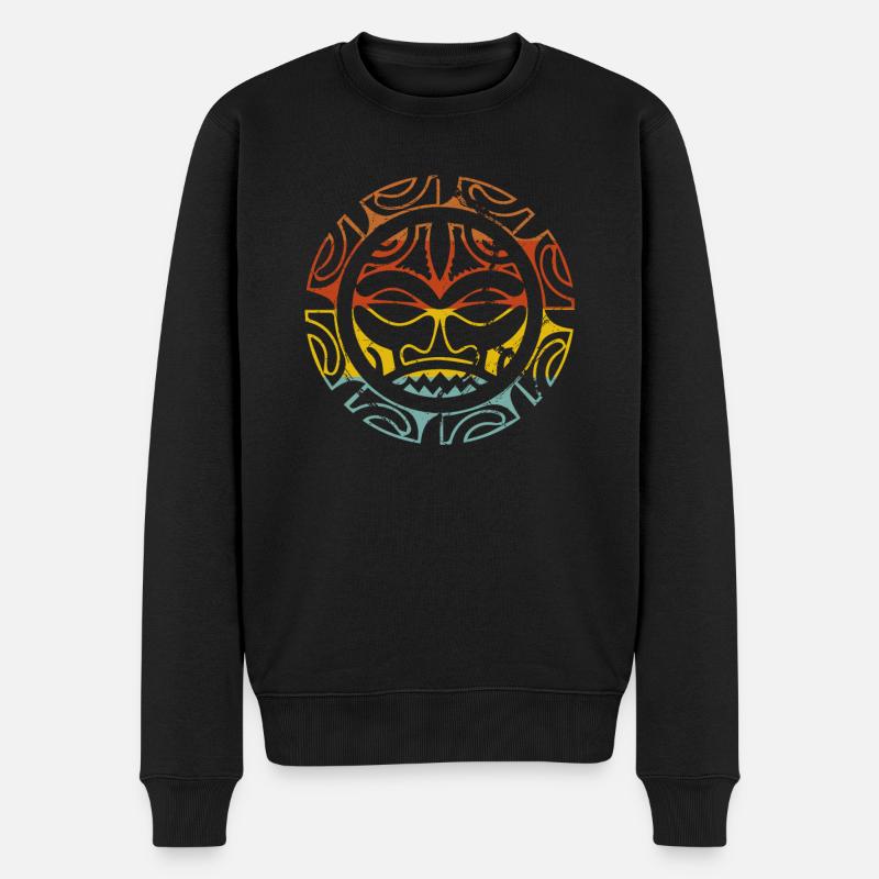 Maori azteken tattoo - Männer Premium Bio Pullover - Schwarz