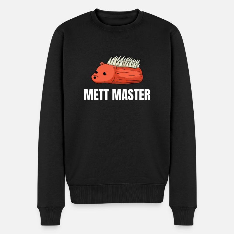 Mett Master Mettbrötchen Mettigel - Männer Premium Bio Pullover - Schwarz