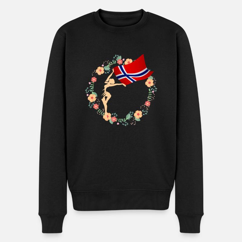 Norwegen Wikinger Norweger - Männer Premium Bio Pullover - Schwarz