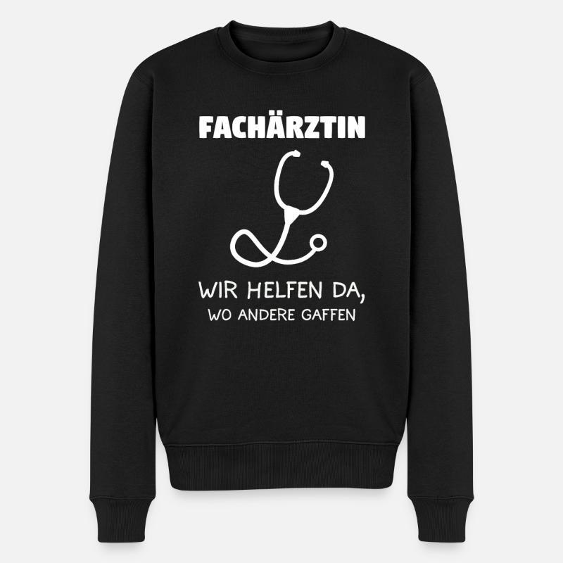 Fachärztin Facharzt Ärztin Geschenk - Männer Premium Bio Pullover - Schwarz