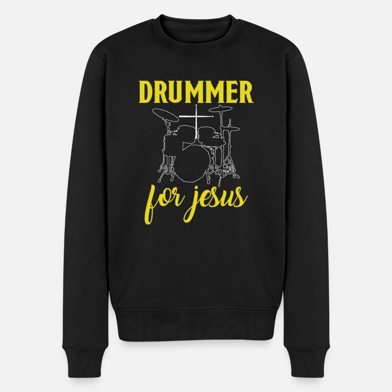 Batteur pour Jésus batteur - Pull Premium bio Homme - noir