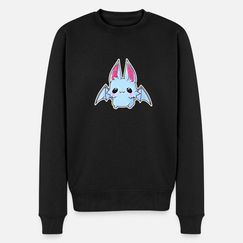 Fledermaus - Männer Premium Bio Pullover - Schwarz