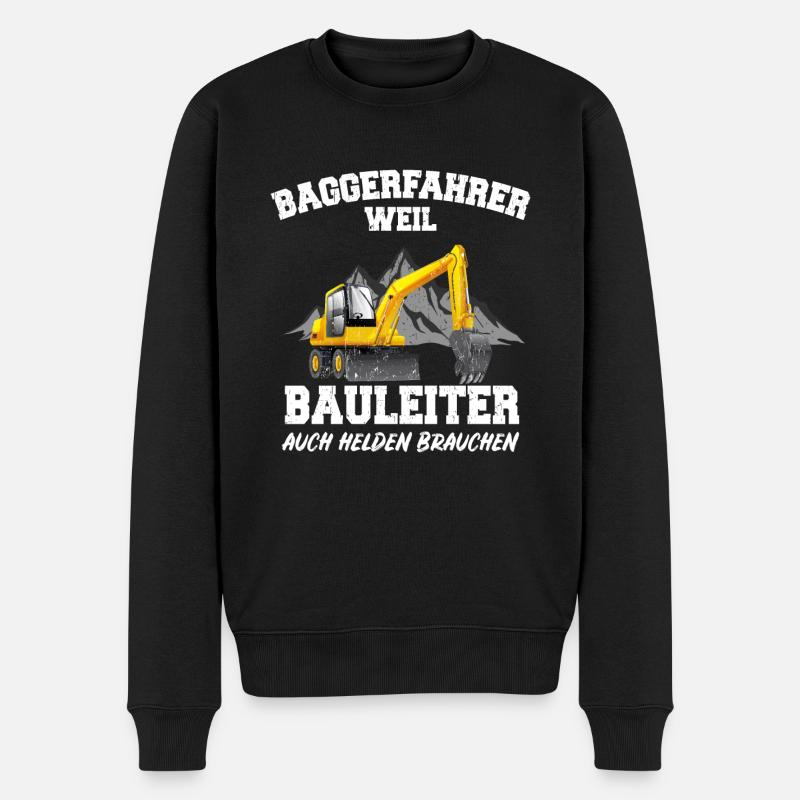 Baggerfahrer Bagger Fahrer Baggerführer Spruch - Männer Premium Bio Pullover - Schwarz